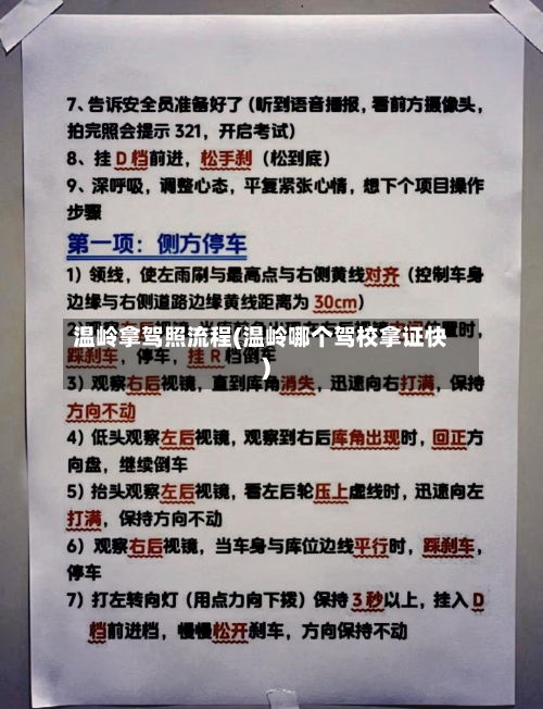 温岭拿驾照流程(温岭哪个驾校拿证快)