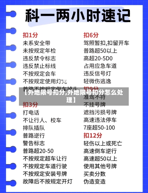 【外地限号扣分,外地限号扣分怎么处理】