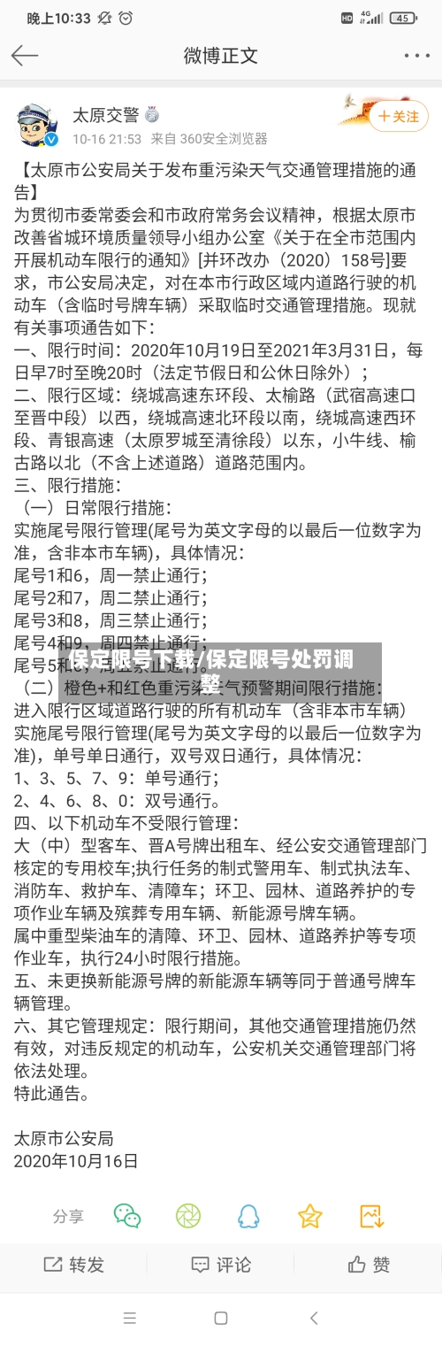 保定限号下载/保定限号处罚调整