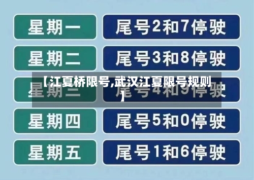 【江夏桥限号,武汉江夏限号规则】