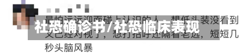 社恐确诊书/社恐临床表现