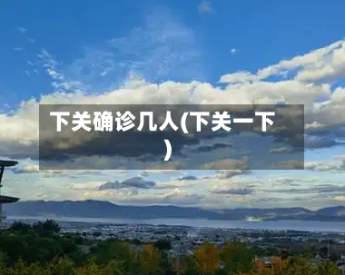 下关确诊几人(下关一下)-第3张图片