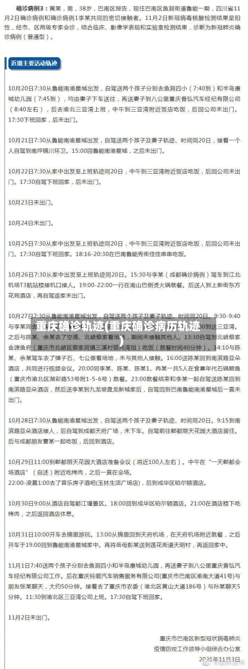重庆确诊轨迹(重庆确诊病历轨迹)