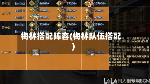 梅林搭配阵容(梅林队伍搭配)