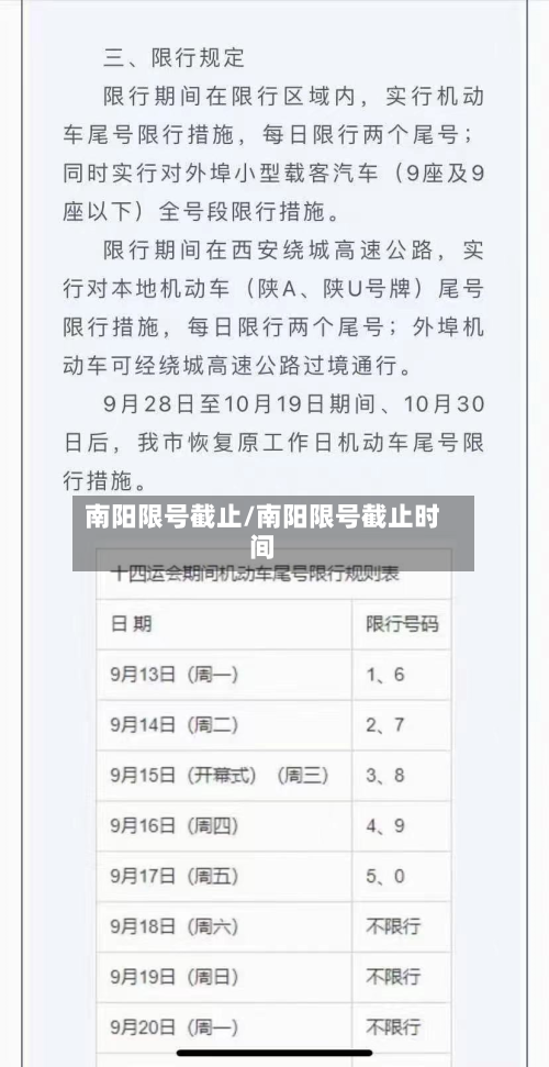 南阳限号截止/南阳限号截止时间