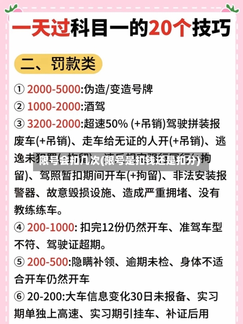 限号会扣几次(限号是扣钱还是扣分)