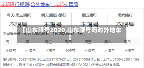 【山东限号2020,山东限号吗对外地车】-第2张图片