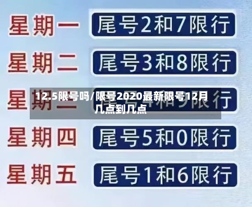 12.5限号吗/限号2020最新限号12月几点到几点