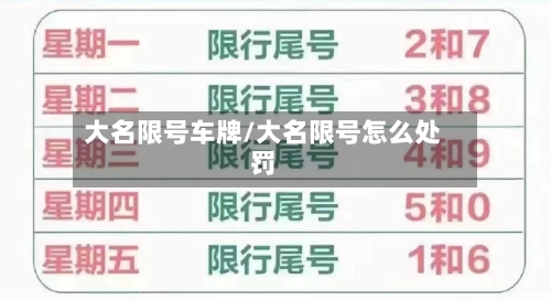 大名限号车牌/大名限号怎么处罚-第3张图片