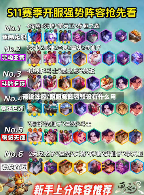 预设阵容/阴阳师阵容预设有什么用