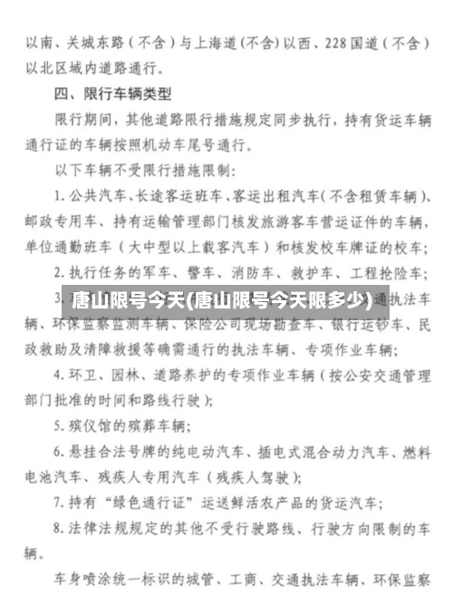 唐山限号今天(唐山限号今天限多少)