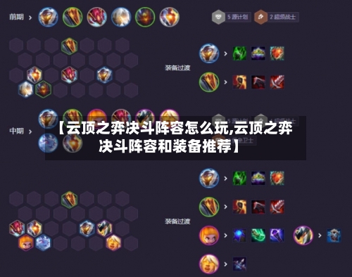 【云顶之弈决斗阵容怎么玩,云顶之弈决斗阵容和装备推荐】
