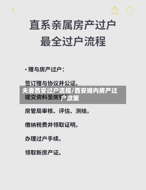 夫妻西安过户流程/西安婚内房产过户政策