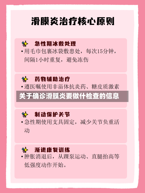 关于确诊滑膜炎要做什检查的信息