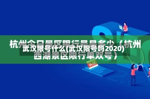 武汉限号什么(武汉限号吗2020)-第3张图片