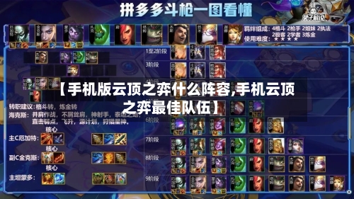 【手机版云顶之弈什么阵容,手机云顶之弈最佳队伍】-第3张图片