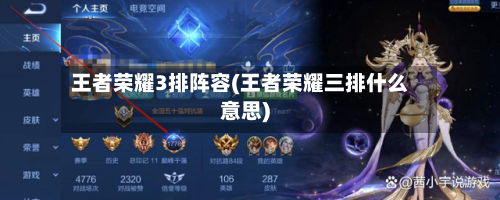 王者荣耀3排阵容(王者荣耀三排什么意思)