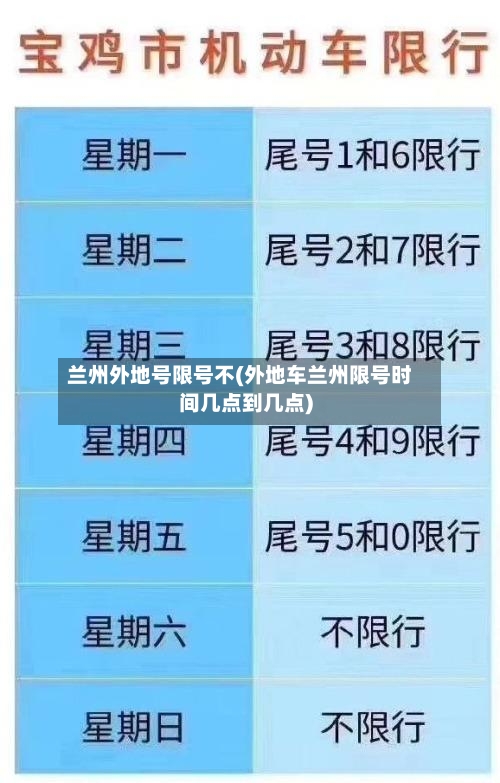 兰州外地号限号不(外地车兰州限号时间几点到几点)-第2张图片