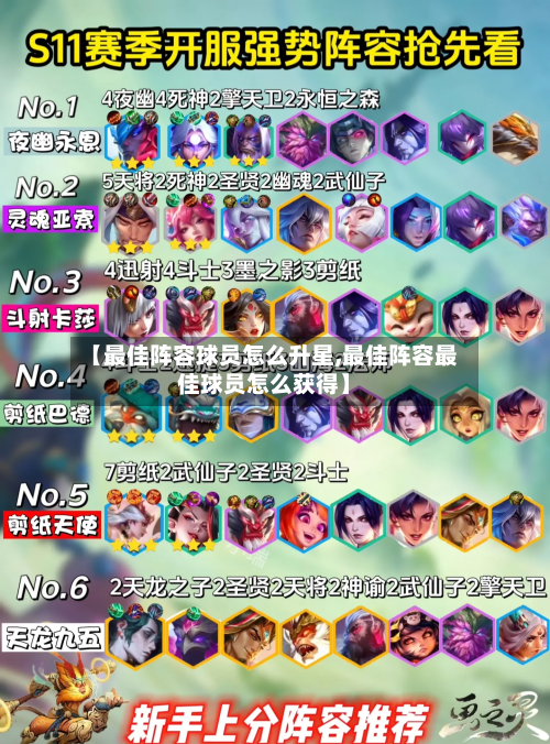 【最佳阵容球员怎么升星,最佳阵容最佳球员怎么获得】