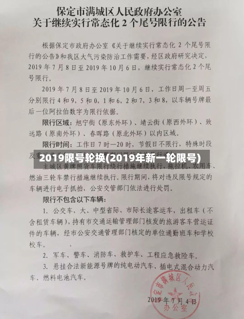 2019限号轮换(2019年新一轮限号)