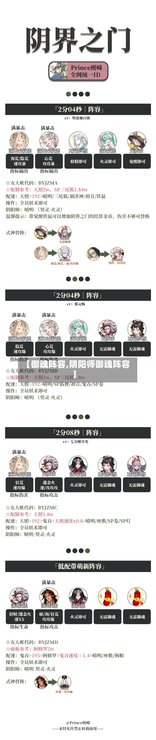 【御魂阵容,阴阳师御魂阵容】