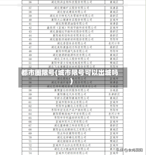 都市圈限号(城市限号可以出城吗)-第2张图片