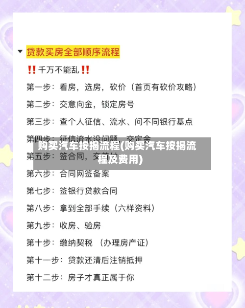 购买汽车按揭流程(购买汽车按揭流程及费用)