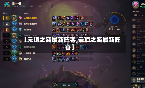 【元顶之奕最新阵容,云顶之奕最新阵容】