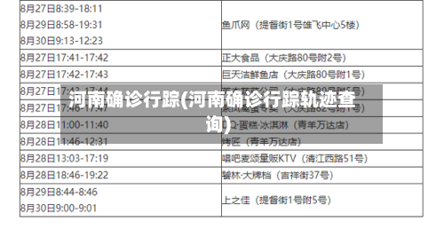 河南确诊行踪(河南确诊行踪轨迹查询)