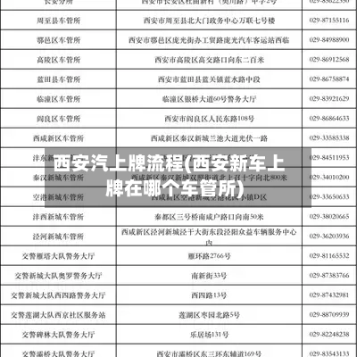 西安汽上牌流程(西安新车上牌在哪个车管所)