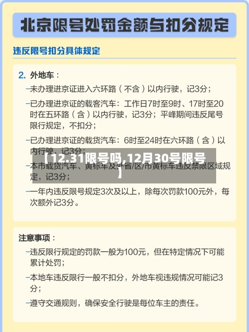 【12.31限号吗,12月30号限号】