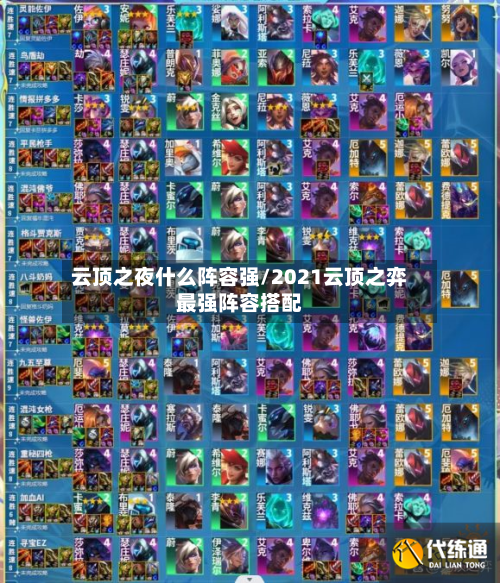 云顶之夜什么阵容强/2021云顶之弈最强阵容搭配-第3张图片