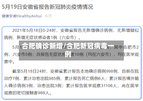 合肥确诊新增/合肥新冠病毒一例-第2张图片