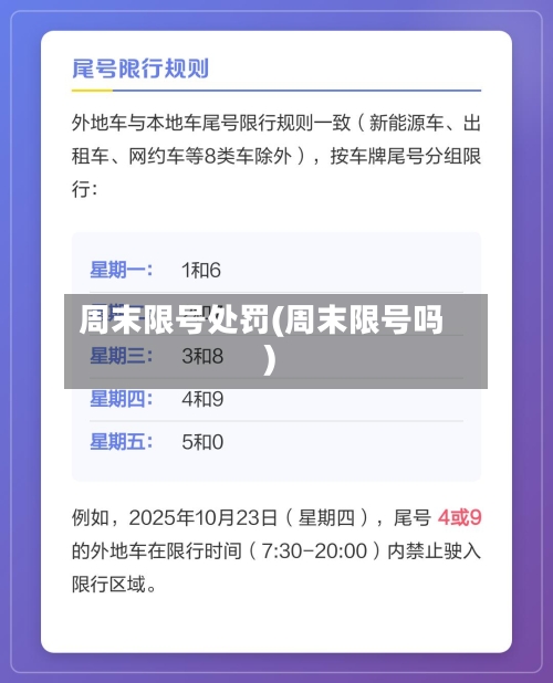 周末限号处罚(周末限号吗)-第2张图片