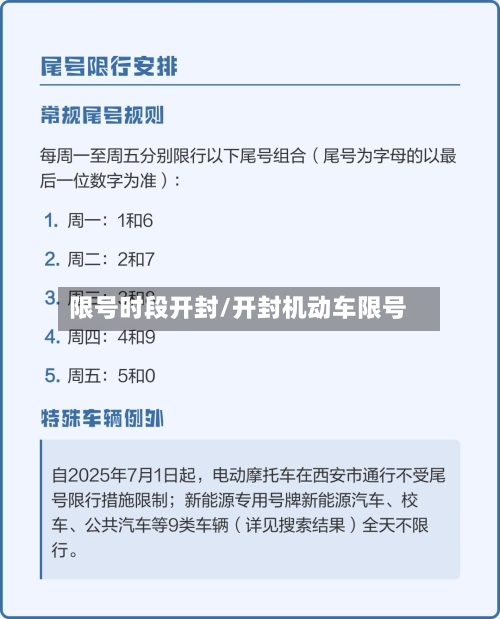 限号时段开封/开封机动车限号