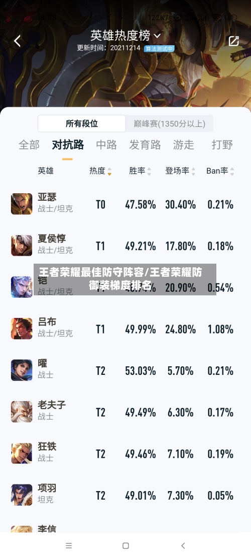 王者荣耀最佳防守阵容/王者荣耀防御装梯度排名