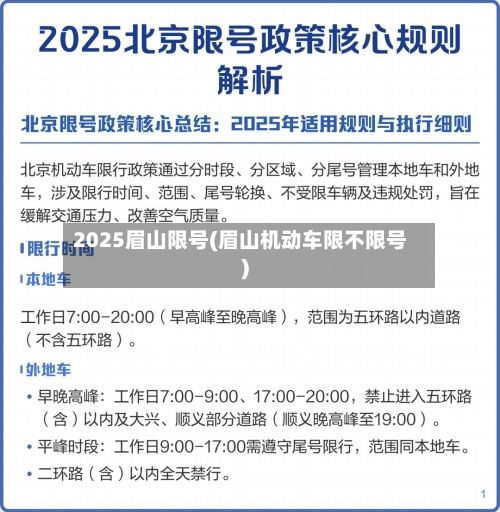 2025眉山限号(眉山机动车限不限号)-第2张图片